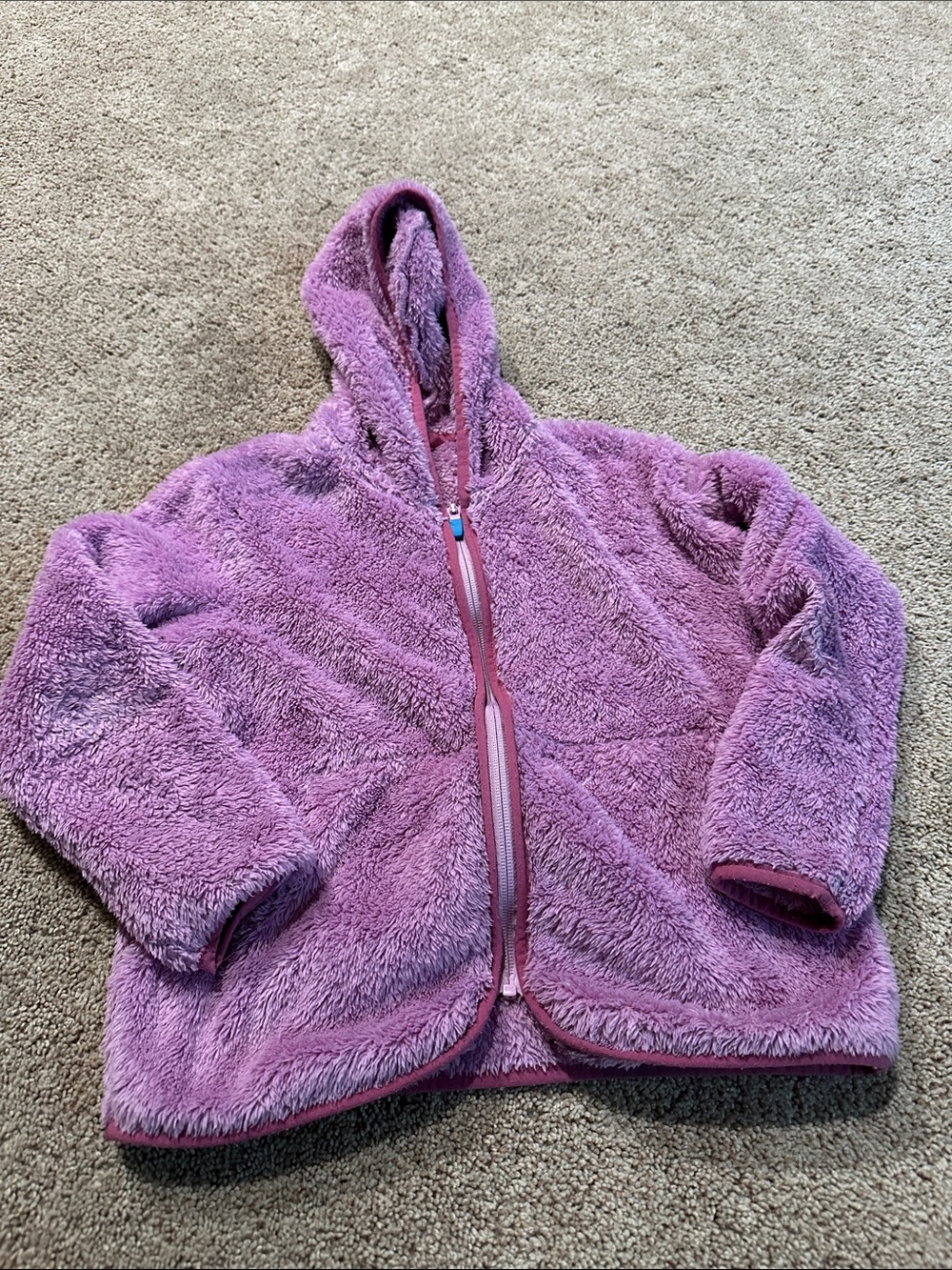 Hanna Andersson Plush Hooded Zip Jacket in Purple